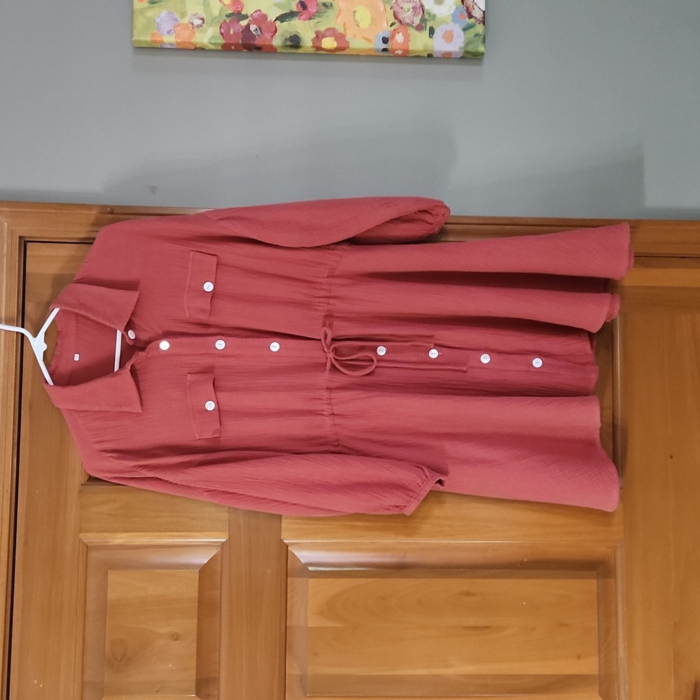 Rust gauze dress. Size M.